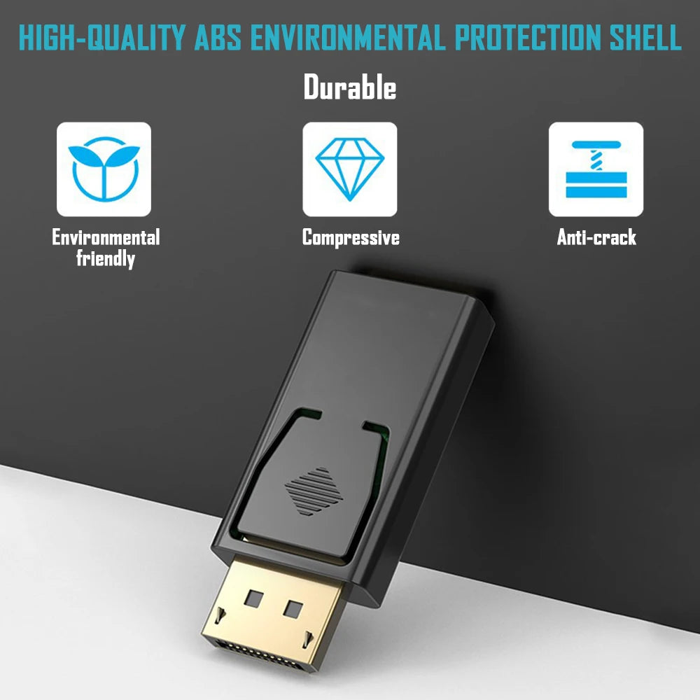 4K DisplayPort to HDMI DP to HDMI Display Converter 4K@60Hz DP to HDTV Male to Female Unidirectional Adapter for Dell, Lenovo、PC