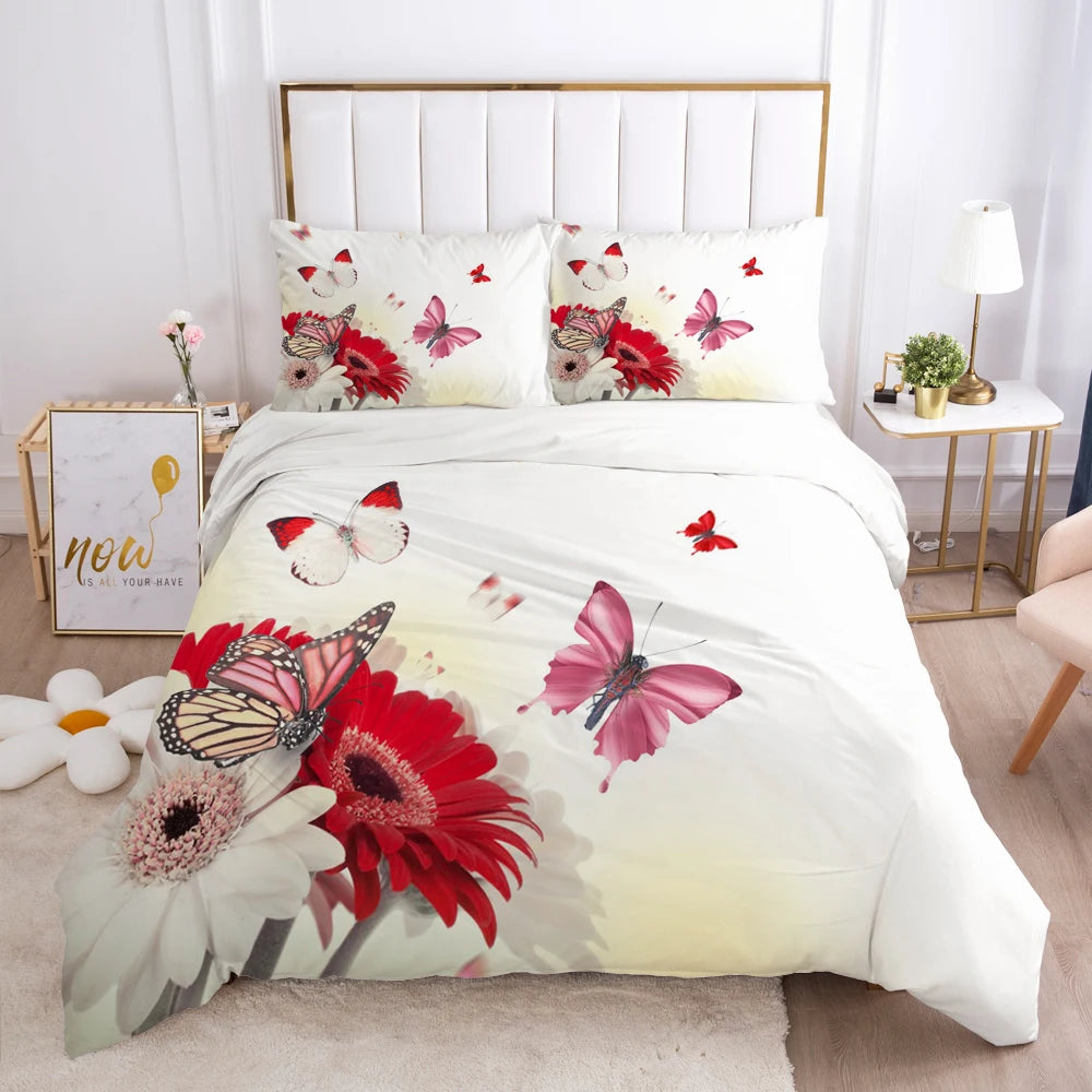 Bedding Set Duvet Cover Pillowcases Comforter/Quilt/Blanket Cover Luxury 3D HD Quality Printed Reactive Queen Single purple