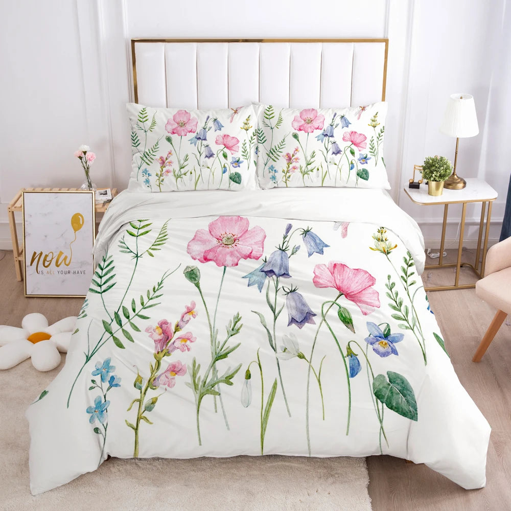 Bedding Set Duvet Cover Pillowcases Comforter/Quilt/Blanket Cover Luxury 3D HD Quality Printed Reactive Queen Single purple