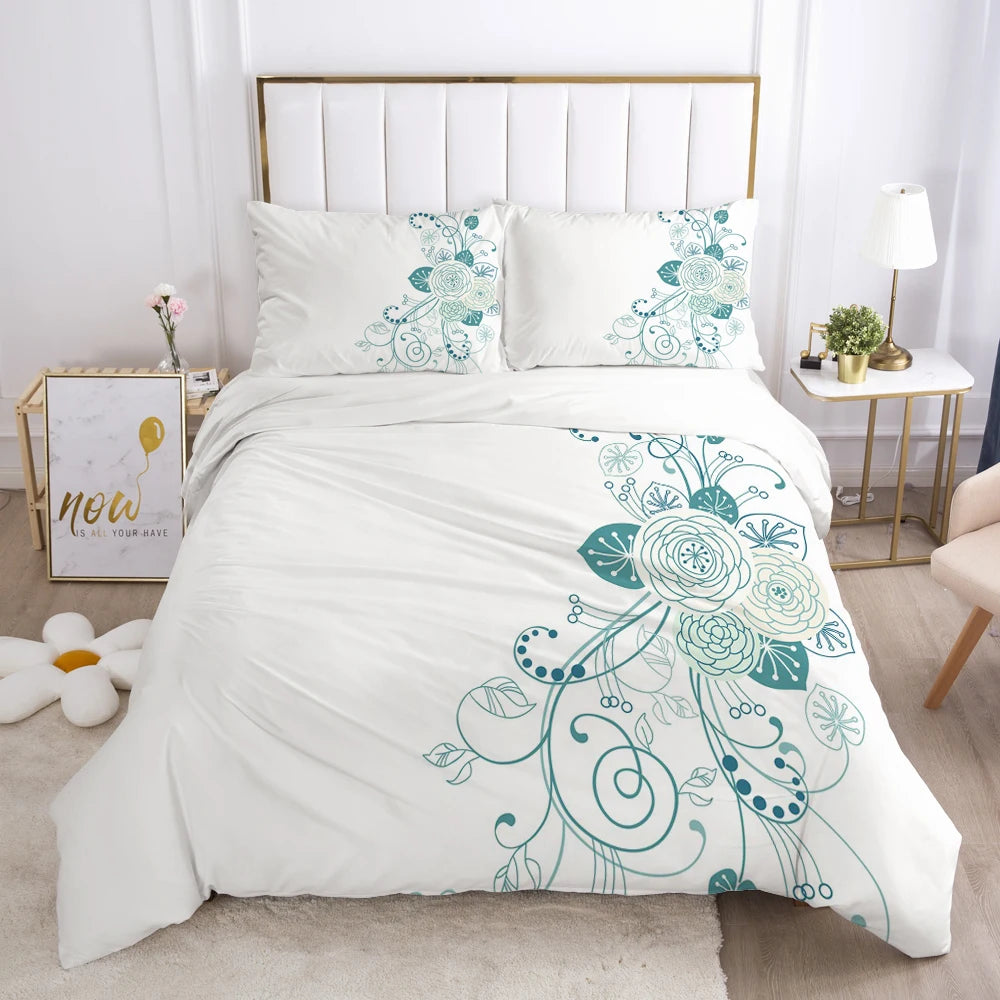Bedding Set Duvet Cover Pillowcases Comforter/Quilt/Blanket Cover Luxury 3D HD Quality Printed Reactive Queen Single purple