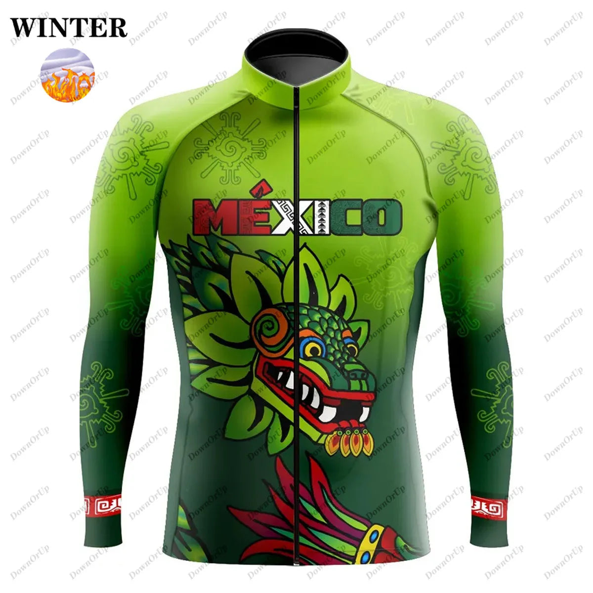 Mexico Aztec Men's Long Sleeve Cycling Jersey Maillot Ciclismo Hombre Equipment BIke ropa Professional Cycling Clothing