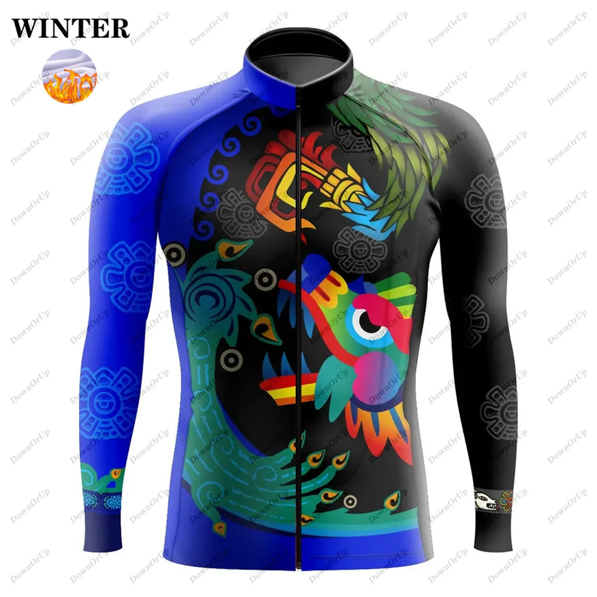 Mexico Aztec Men's Long Sleeve Cycling Jersey Maillot Ciclismo Hombre Equipment BIke ropa Professional Cycling Clothing