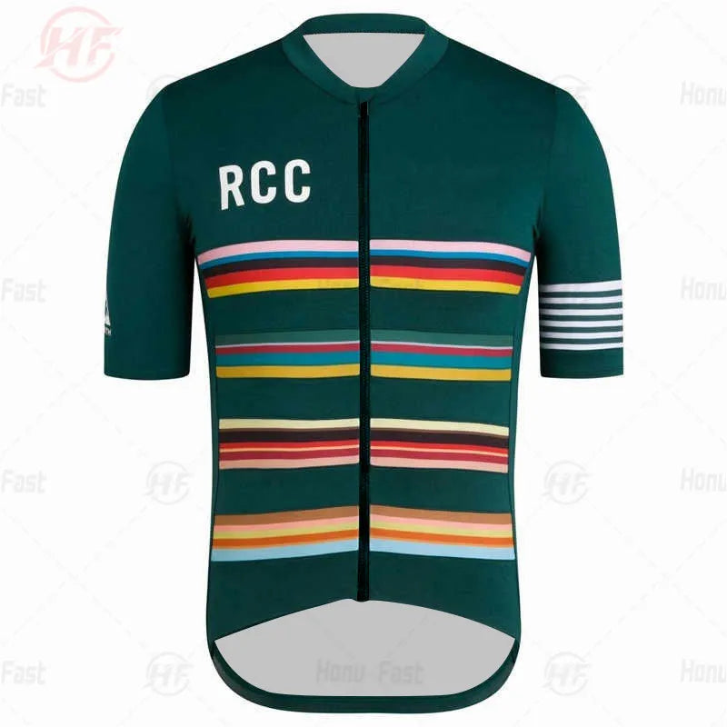Breathable Cycling Clothing for Men, Short Sleeve, Rcc Jersey Set, Custom Road Bike Training Wear, Maillot Ropa Ciclismo Hombre