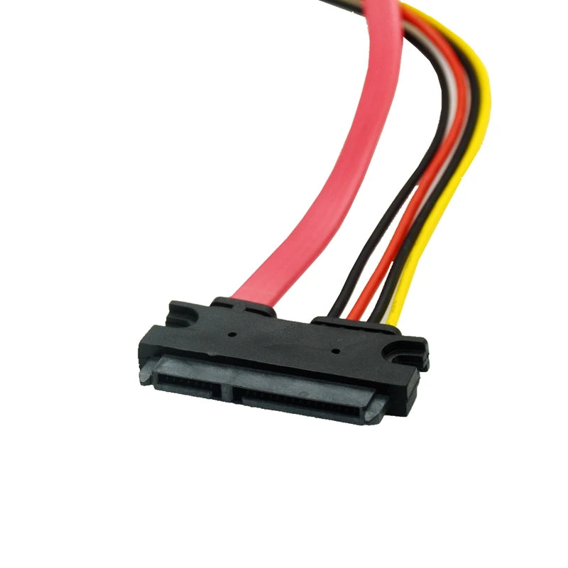 Cable SATA 22pin 7+15pin Female to SATA 7Pin Female with Molex IDE 4Pin Power Computer Cable Cord 50cm for 2.5 3.5 HDD