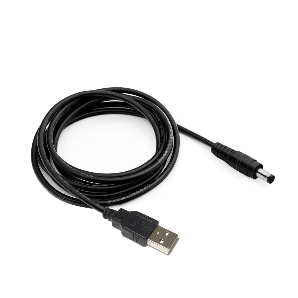 Universal Power Cable USB to DC 5.5 * 2.1mm Jack 5V Charging Cord with 8 Selectable Connector Tips for CCTV Cameras TV Box