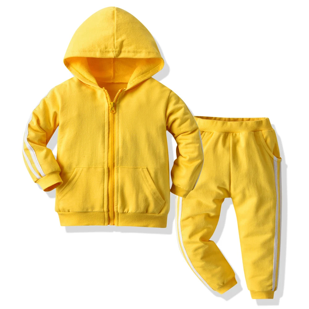 top and top Toddler Boys Clothing Set Cotton Long Sleeve Hooded T-shirt Tops+Trousers Tracksuit Little Girls Outfits Sportwear
