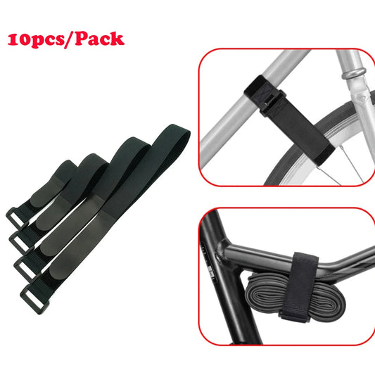 10 Pieces Adjustable Bike Rack Strap Bicycle Wheel Stabilizer Straps Cable Cord Tie Downs Yoga Mat Bundle Straps