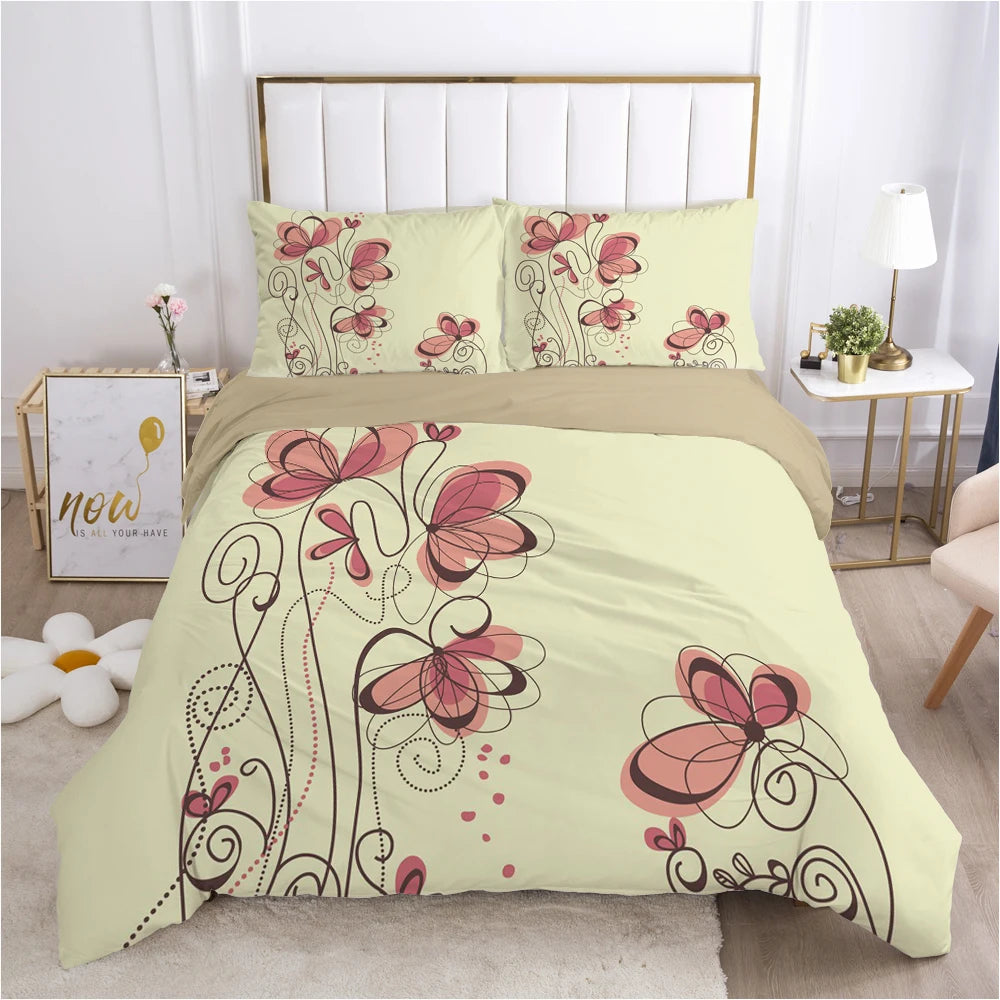 Bedding Set Duvet Cover Pillowcases Comforter/Quilt/Blanket Cover Luxury 3D HD Quality Printed Reactive Queen Single purple