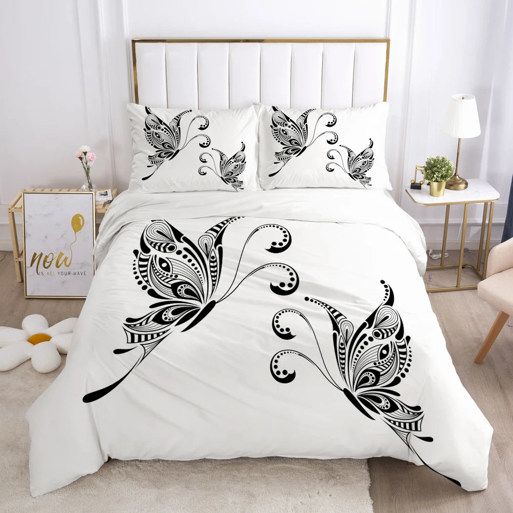 Bedding Set Duvet Cover Pillowcases Comforter/Quilt/Blanket Cover Luxury 3D HD Quality Printed Reactive Queen Single purple