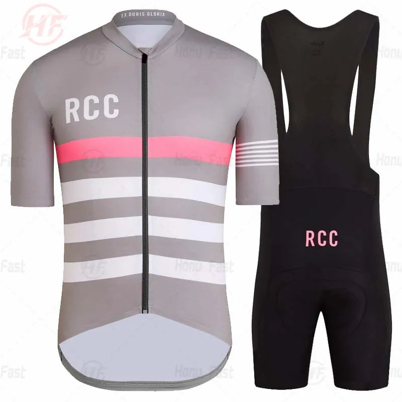 Breathable Cycling Clothing for Men, Short Sleeve, Rcc Jersey Set, Custom Road Bike Training Wear, Maillot Ropa Ciclismo Hombre