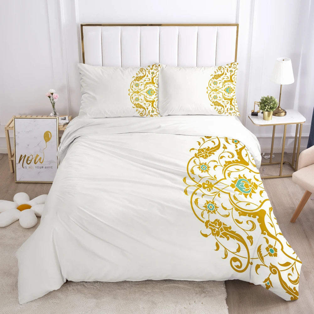 Bedding Set Duvet Cover Pillowcases Comforter/Quilt/Blanket Cover Luxury 3D HD Quality Printed Reactive Queen Single purple