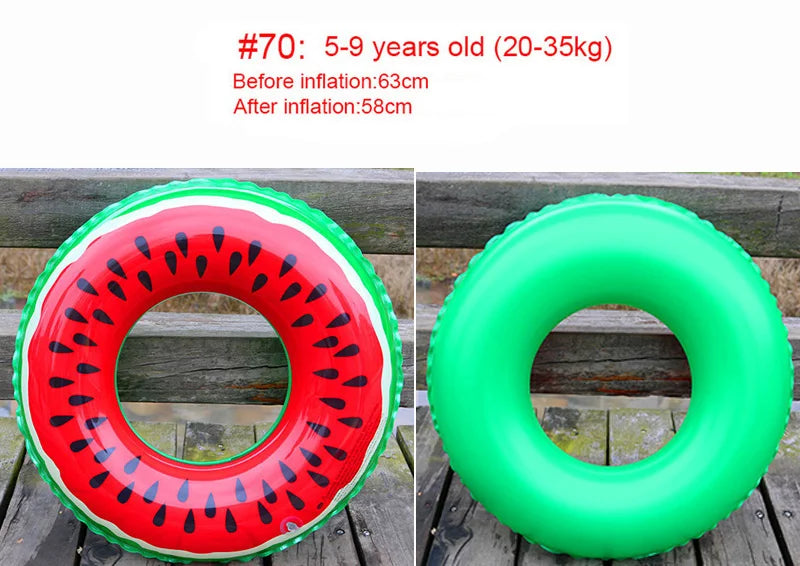Rooxin Watermelon Pool Floats for Adult Kids Inflatable Circle Swimming Ring Floating Seat Summer Beach Party Pool Toys