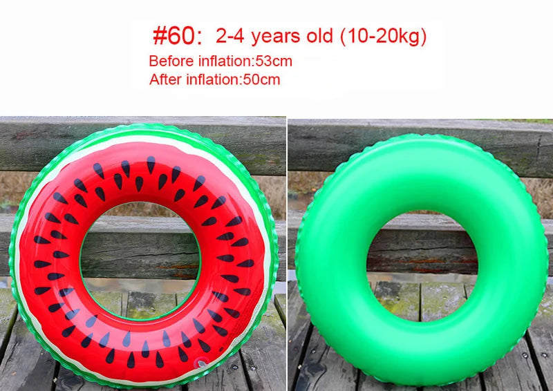 Rooxin Watermelon Pool Floats for Adult Kids Inflatable Circle Swimming Ring Floating Seat Summer Beach Party Pool Toys