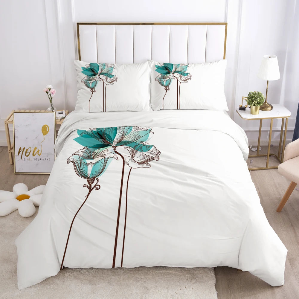 Bedding Set Duvet Cover Pillowcases Comforter/Quilt/Blanket Cover Luxury 3D HD Quality Printed Reactive Queen Single purple