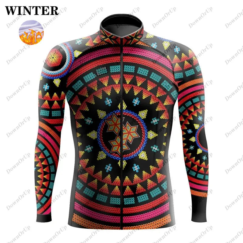 Mexico Aztec Men's Long Sleeve Cycling Jersey Maillot Ciclismo Hombre Equipment BIke ropa Professional Cycling Clothing