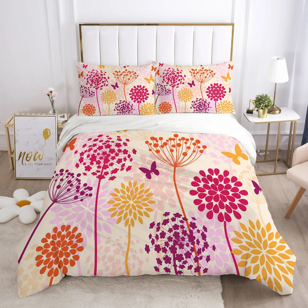 Bedding Set Duvet Cover Pillowcases Comforter/Quilt/Blanket Cover Luxury 3D HD Quality Printed Reactive Queen Single purple