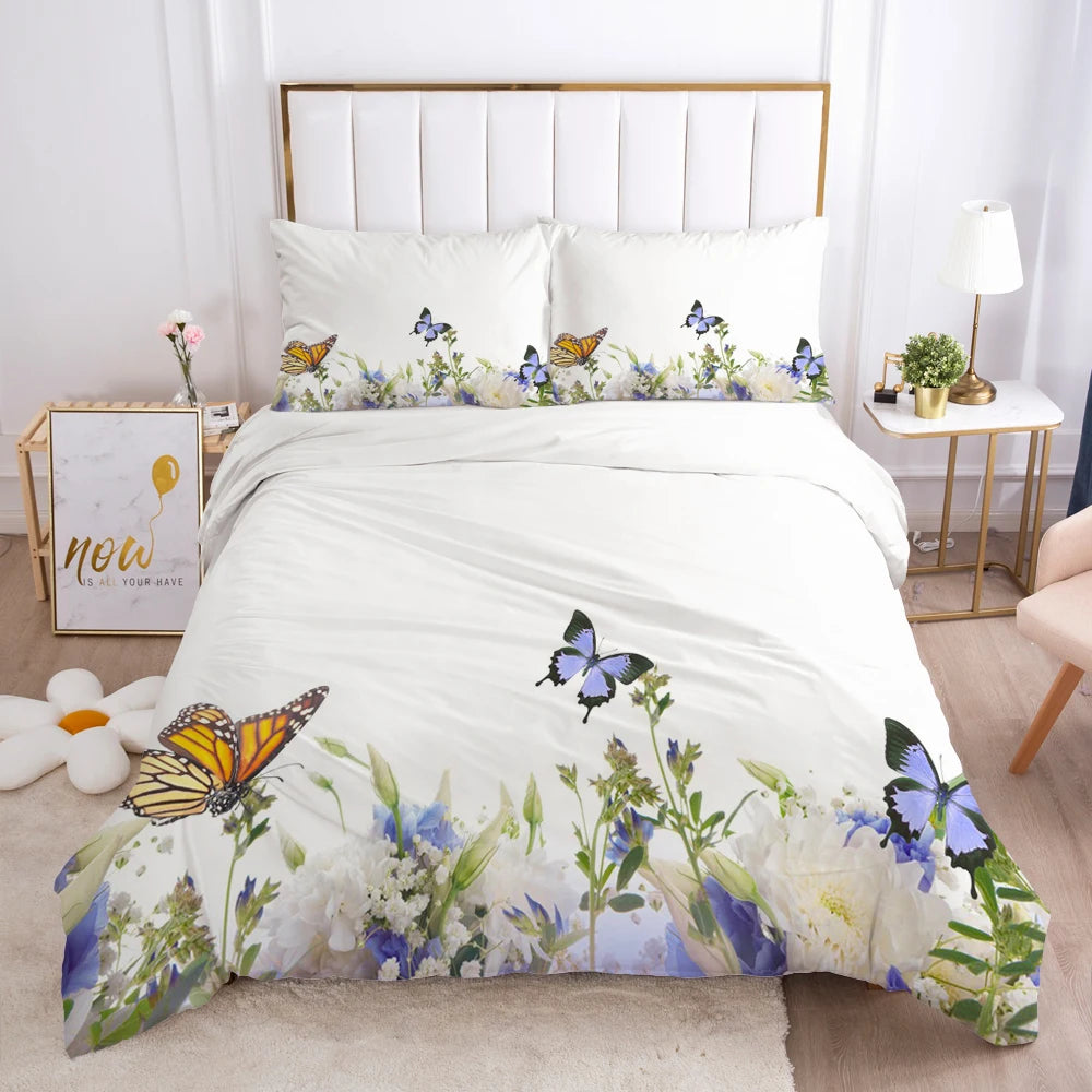 Bedding Set Duvet Cover Pillowcases Comforter/Quilt/Blanket Cover Luxury 3D HD Quality Printed Reactive Queen Single purple