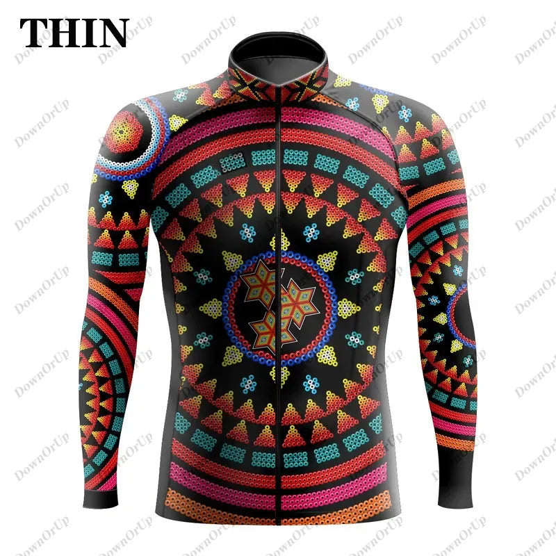 Mexico Aztec Men's Long Sleeve Cycling Jersey Maillot Ciclismo Hombre Equipment BIke ropa Professional Cycling Clothing