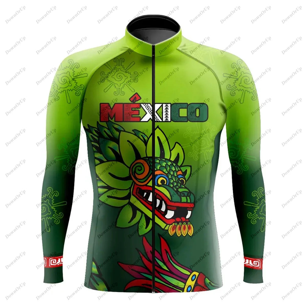 Mexico Aztec Men's Long Sleeve Cycling Jersey Maillot Ciclismo Hombre Equipment BIke ropa Professional Cycling Clothing