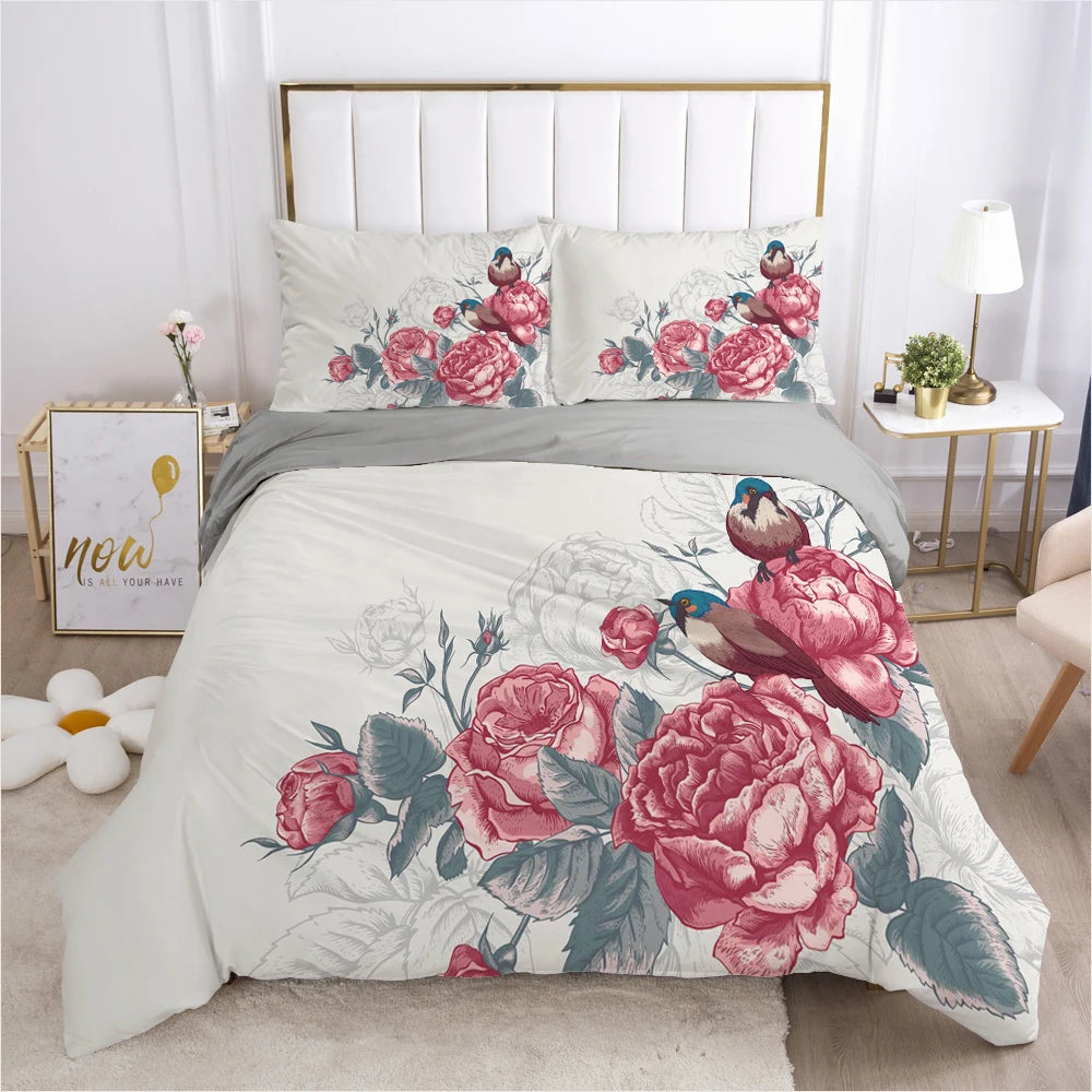 Bedding Set Duvet Cover Pillowcases Comforter/Quilt/Blanket Cover Luxury 3D HD Quality Printed Reactive Queen Single purple