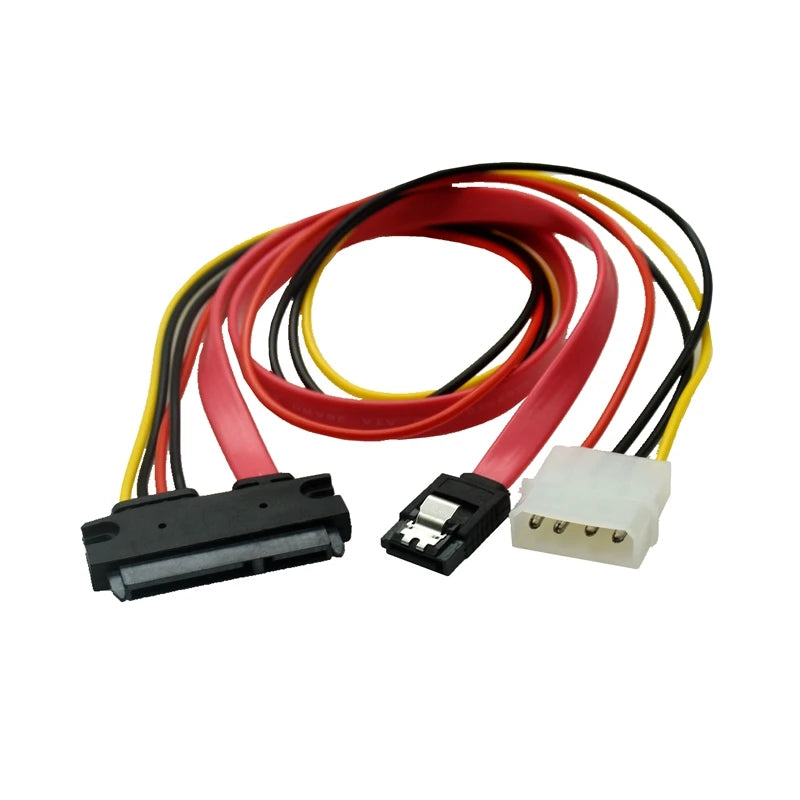 Cable SATA 22pin 7+15pin Female to SATA 7Pin Female with Molex IDE 4Pin Power Computer Cable Cord 50cm for 2.5 3.5 HDD