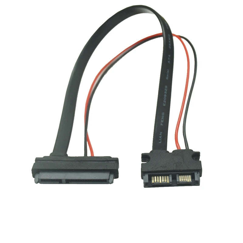 SATA Cable Serial ATA 22Pin 7+15 Female To Slimline SATA 13Pin 7+6 PIN Male Connector Converter Cord 30CM/1FT/12INCH