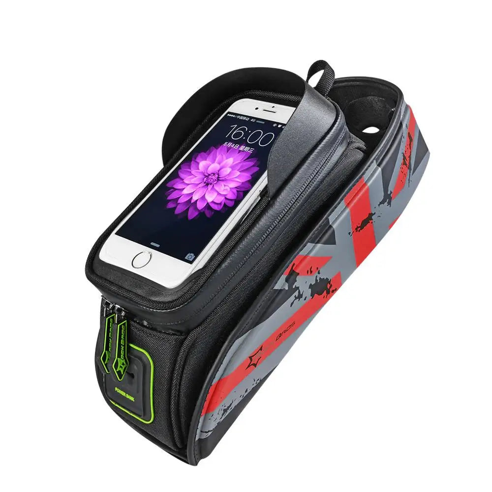 ROCKBROS Bicycle Frame Front Tube Waterproof Bike Bag Touch Screen Bike Saddle Package For 5.8 /6 in Cell Phone Bike Accessories