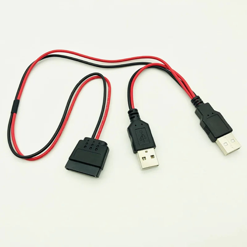 SATA to USB Power Cable HDD USB Adapter 40cm USB 5V Male To 15Pin SATA Female USB Port Power Supply for Laptop 2.5" SATA HDD SSD