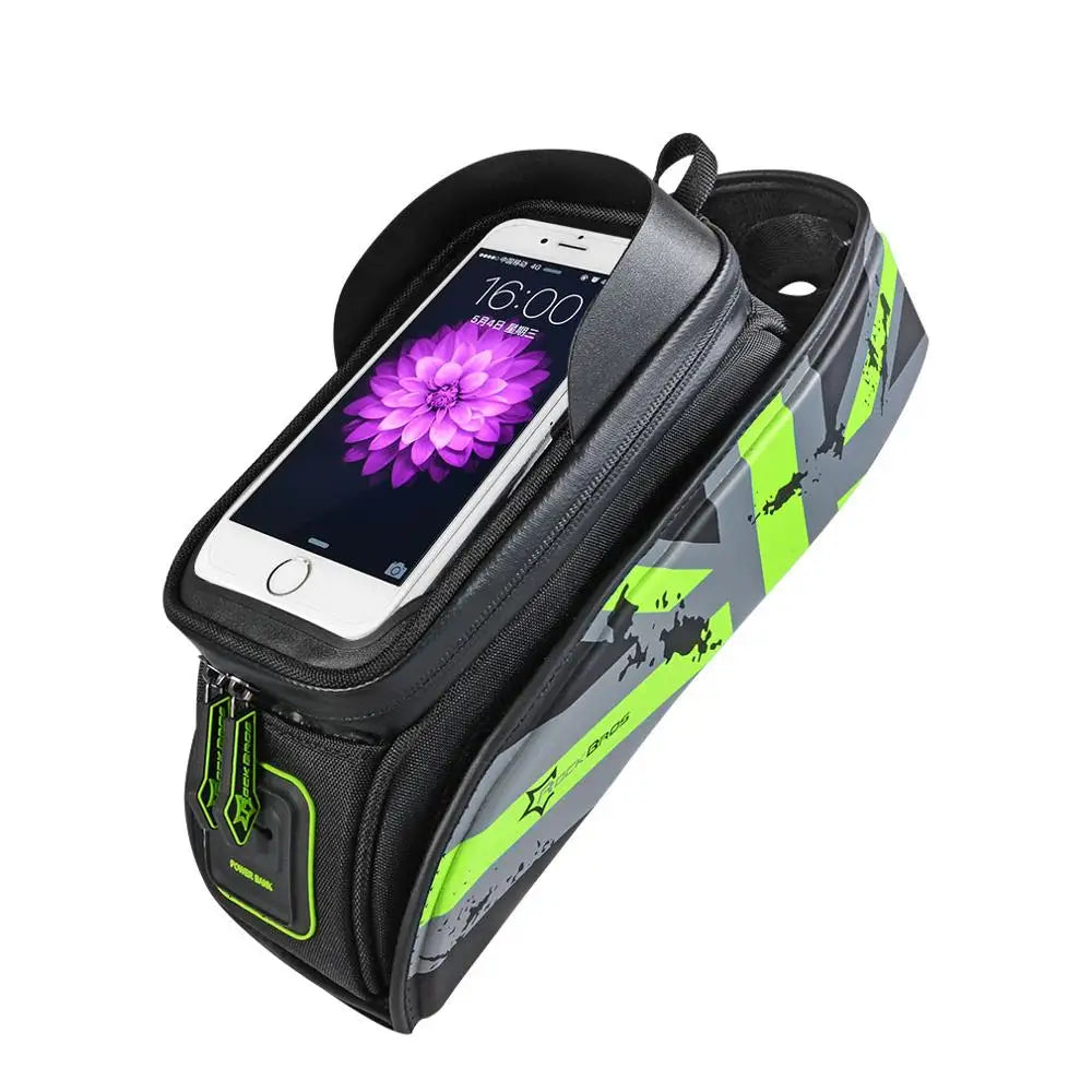 ROCKBROS Bicycle Frame Front Tube Waterproof Bike Bag Touch Screen Bike Saddle Package For 5.8 /6 in Cell Phone Bike Accessories