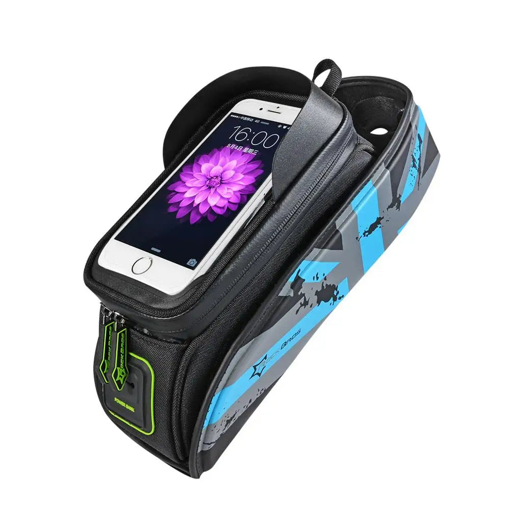 ROCKBROS Bicycle Frame Front Tube Waterproof Bike Bag Touch Screen Bike Saddle Package For 5.8 /6 in Cell Phone Bike Accessories