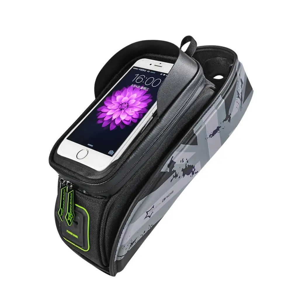 ROCKBROS Bicycle Frame Front Tube Waterproof Bike Bag Touch Screen Bike Saddle Package For 5.8 /6 in Cell Phone Bike Accessories