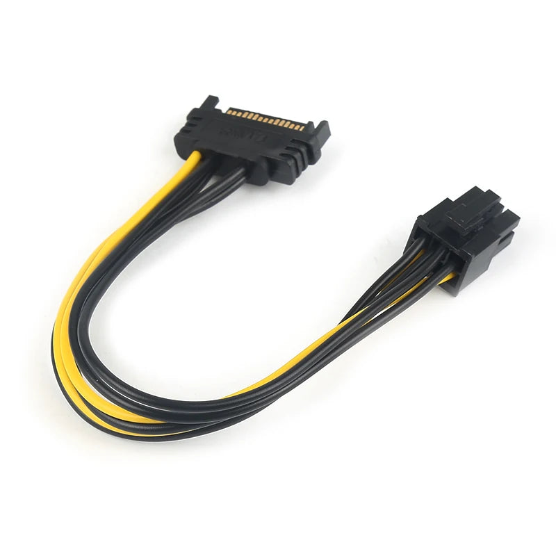 PCI Express 15 Pin to 6 Pin SATA Power Video Card Supply Adapter Cable 20cm