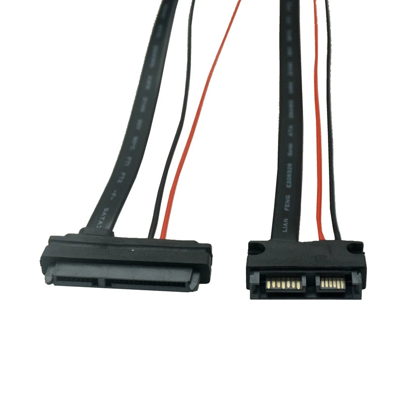 SATA Cable Serial ATA 22Pin 7+15 Female To Slimline SATA 13Pin 7+6 PIN Male Connector Converter Cord 30CM/1FT/12INCH