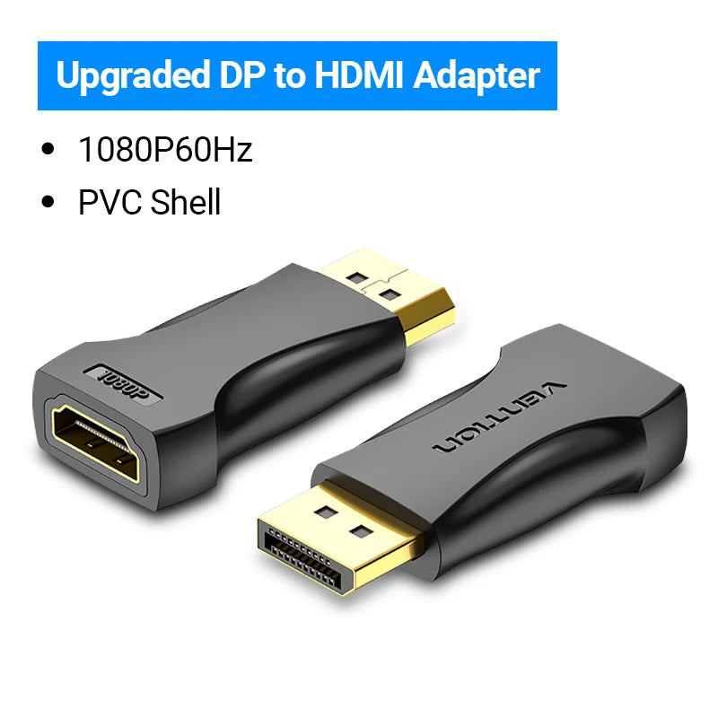 Vention DisplayPort to HDMI Adapter 4K Male DP to HDMI Female Video Audio Converter for PC Laptop Projector DisplayPort to HDMI