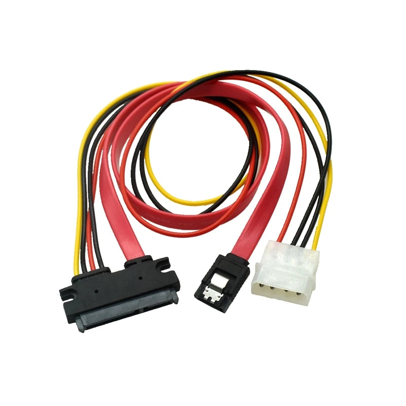 Cable SATA 22pin 7+15pin Female to SATA 7Pin Female with Molex IDE 4Pin Power Computer Cable Cord 50cm for 2.5 3.5 HDD