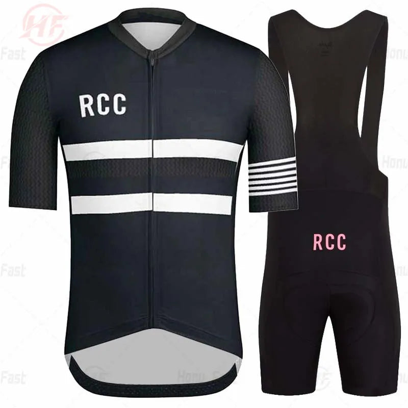 Breathable Cycling Clothing for Men, Short Sleeve, Rcc Jersey Set, Custom Road Bike Training Wear, Maillot Ropa Ciclismo Hombre