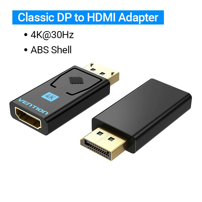 Vention DisplayPort to HDMI Adapter 4K Male DP to HDMI Female Video Audio Converter for PC Laptop Projector DisplayPort to HDMI