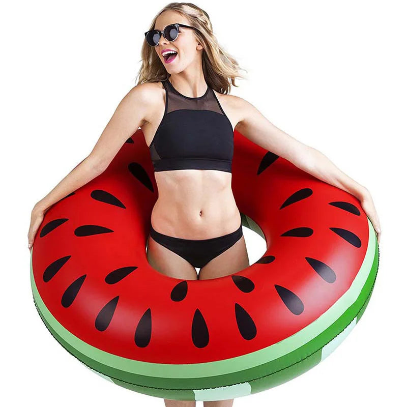 Rooxin Watermelon Pool Floats for Adult Kids Inflatable Circle Swimming Ring Floating Seat Summer Beach Party Pool Toys