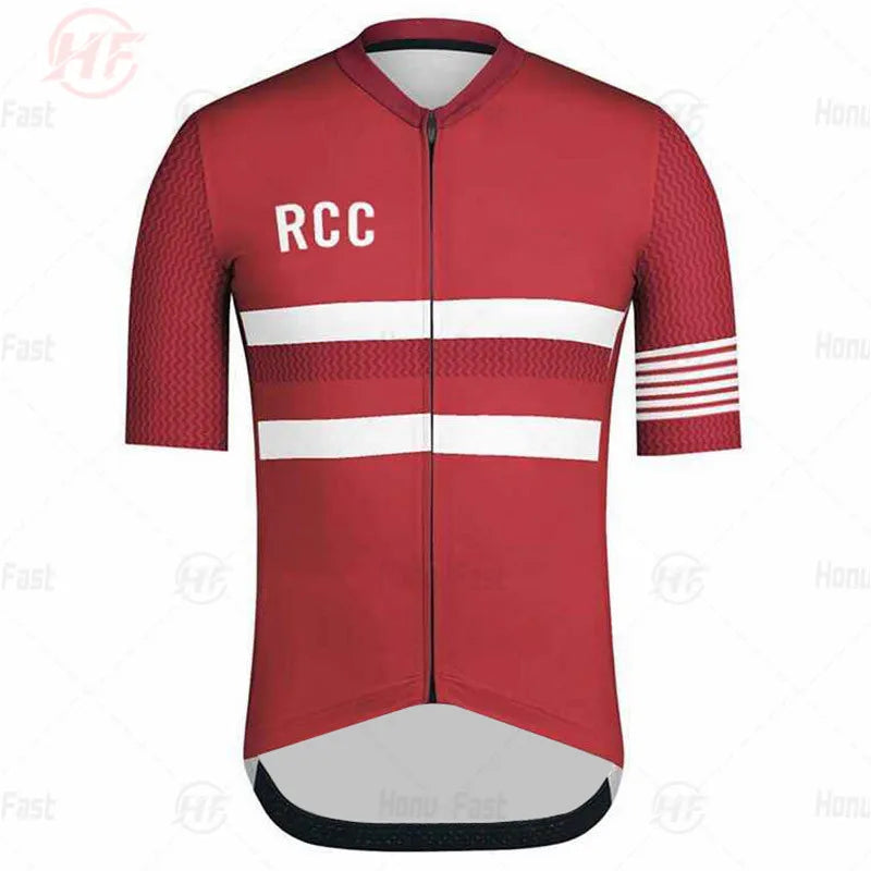 Breathable Cycling Clothing for Men, Short Sleeve, Rcc Jersey Set, Custom Road Bike Training Wear, Maillot Ropa Ciclismo Hombre