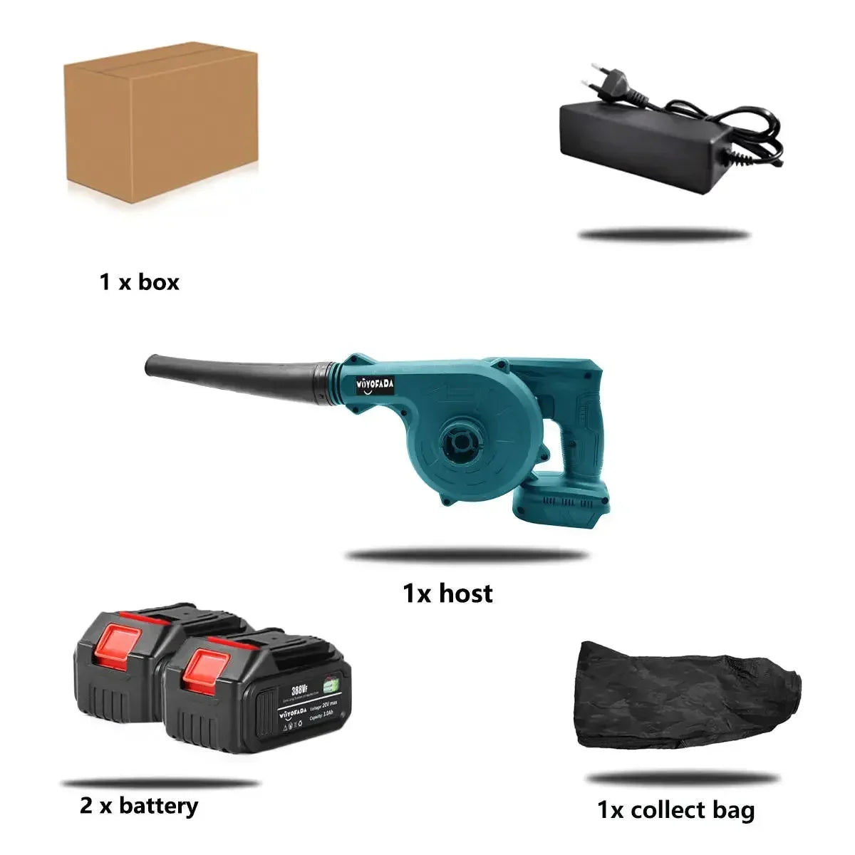 2 In 1 Cordless Electric Air Blower Vacuum Cleannig Blower Blowing & Suction Leaf Dust Collector For Makita 18V Battery