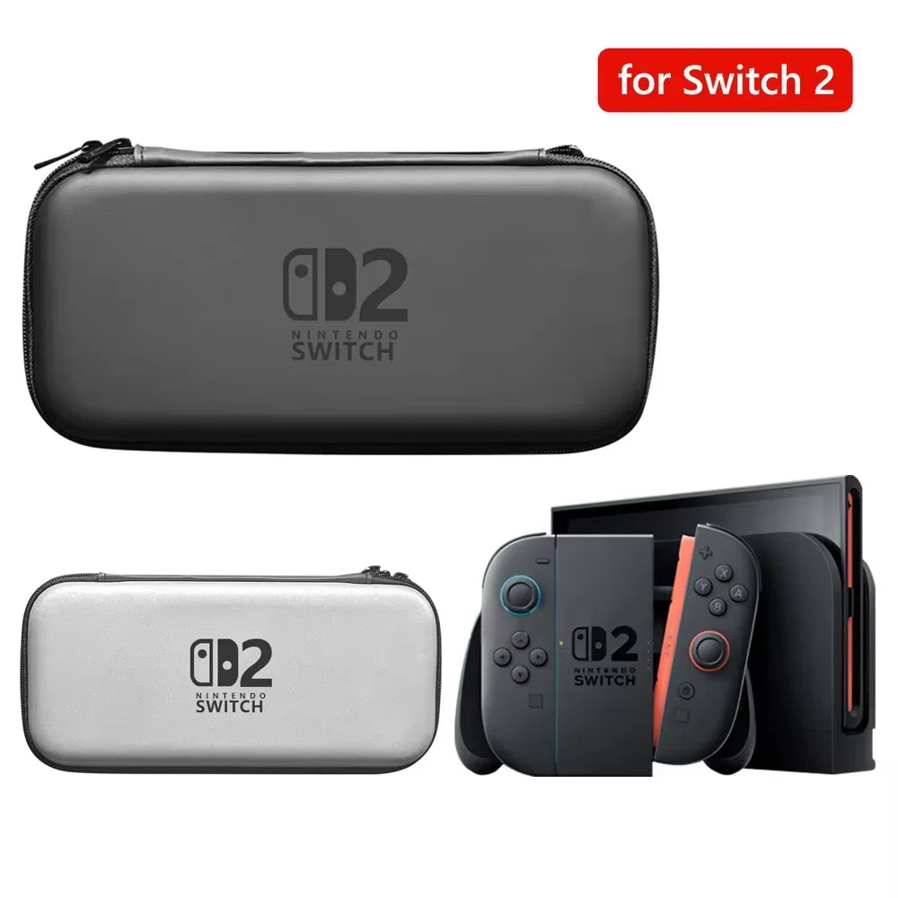 Slim Travel Carrying Case For Switch 2 Accessories, Waterproof EVA Hard Shell Protective Storage Hand Bag NS2