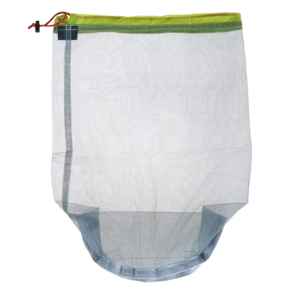 Outdoor Bag Ultralight Mesh Stuff Sack Camping Sports Drawstring Storage Bag Hiking Tools Climbing Drawstring Bolsa