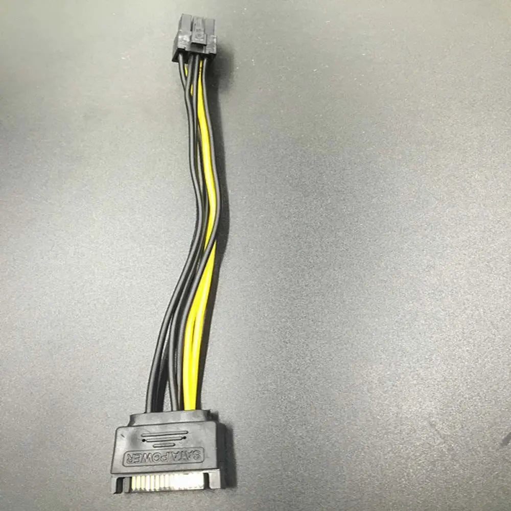 Cable Male to Female 15 Pin To 6 Pin SATA Power Cable Video Card Power Cable Graphics Card Power Cord SATA Adapter Cable