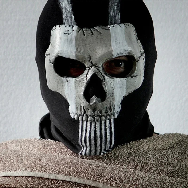 Unisex Horror Skull Mask Ghost Call of Duty Latex Headgear Helmet Cosplay Perform Party Masquerade Prop Halloween