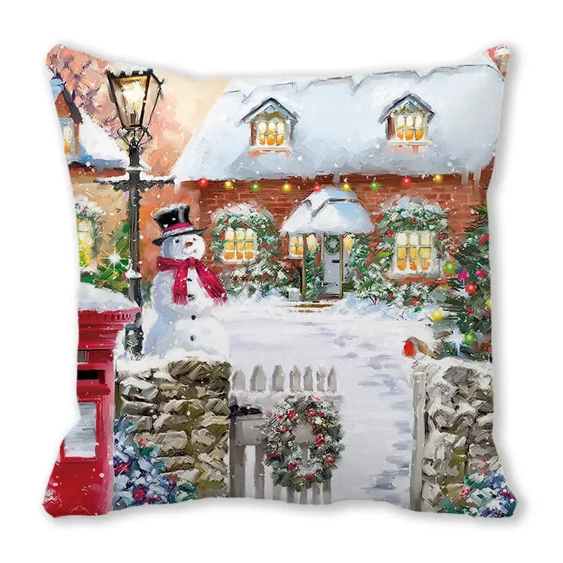 New Years Gifts Christmas Ornaments Pillow Cases Merry Home Decorations Cushion Covers