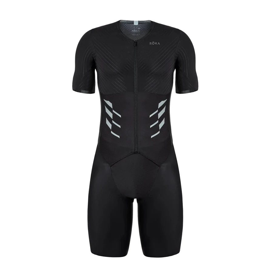 ROKA Triathlon Suit Men Short Sleeve Cycling Jersey Jumpsuit Triathlon Speedsuit Trisuit Ciclismo Hombre Ropa Running Clothing