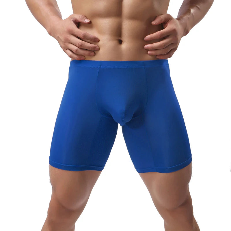 Ropa Inerior Hombre Men Underwear Pajama Pants U Convex Pouch Long Boxer Hombre Unterhosen Herren Fitness Shorts Erotic Bokserki