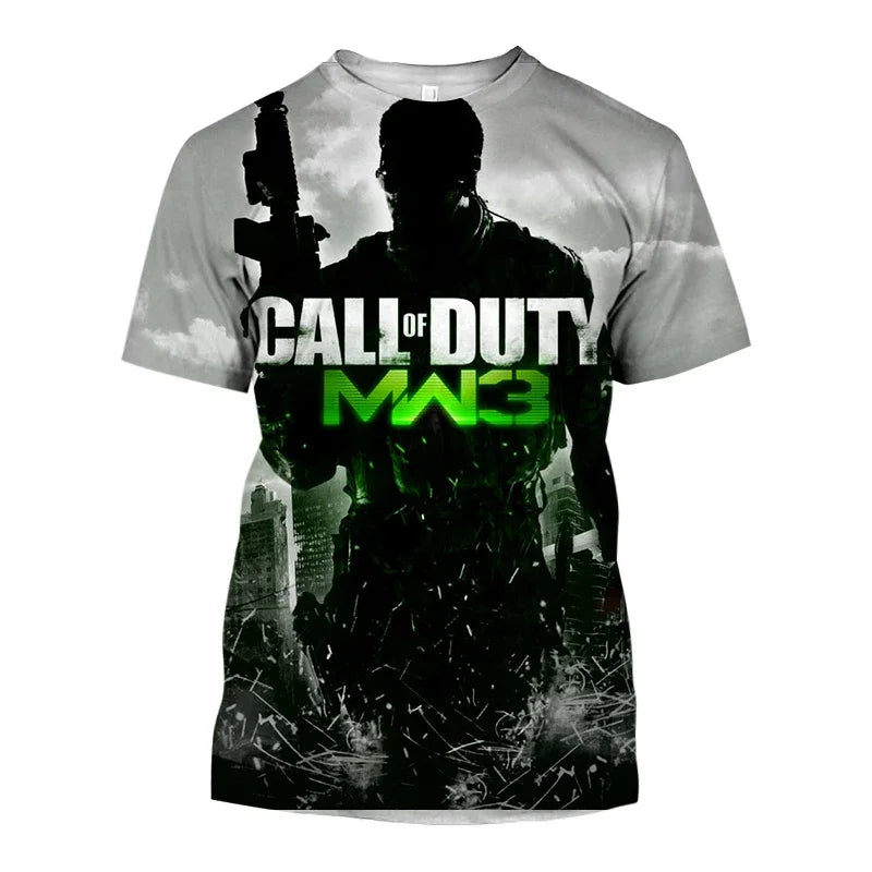 2024 Summer New Hot Call of Duty Game 3d Printed Men's T-shirt Fashion Casual Plus Size Loose Comfortable Breathable Top