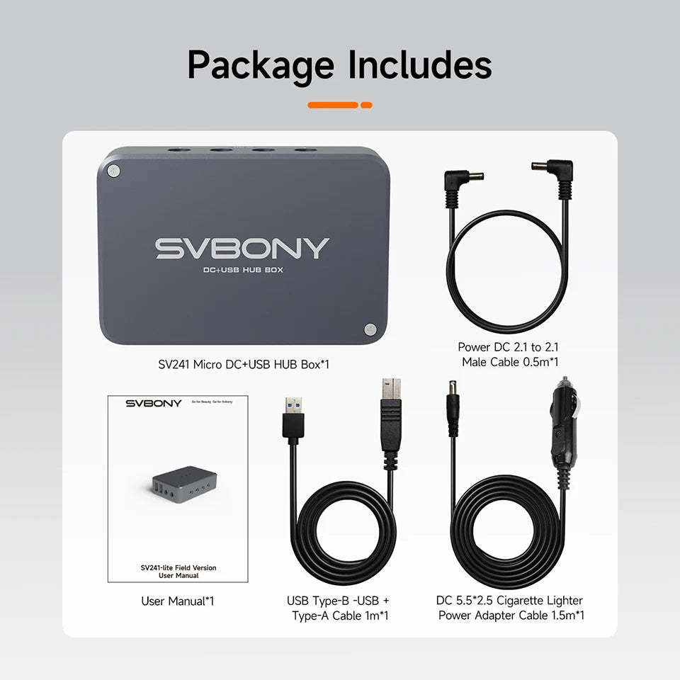 Svbony SV241 Micro DC +USB HUB Box High-speed Readout Output Type-C Interface Power Indicator Lights for Astrophotography