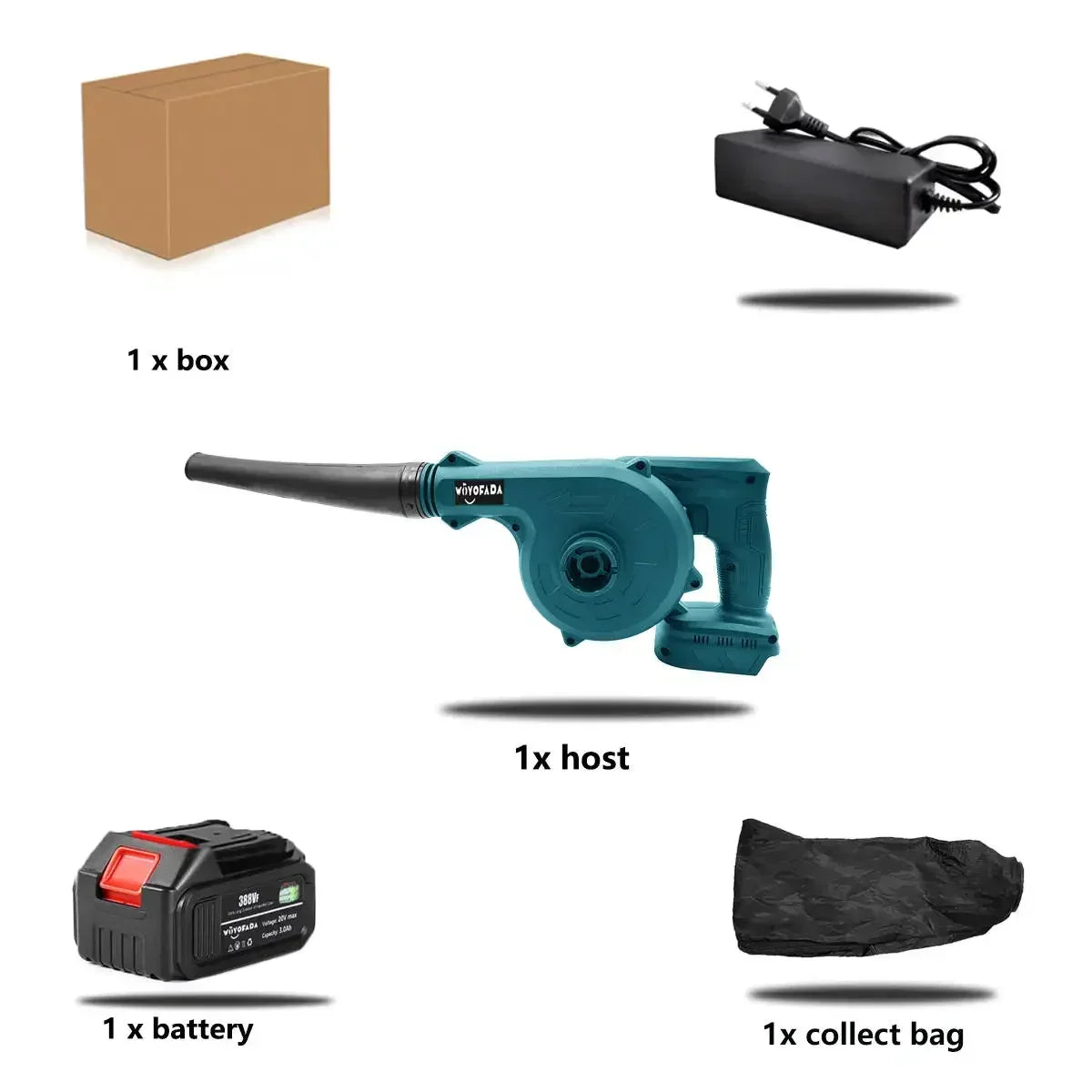 2 In 1 Cordless Electric Air Blower Vacuum Cleannig Blower Blowing & Suction Leaf Dust Collector For Makita 18V Battery